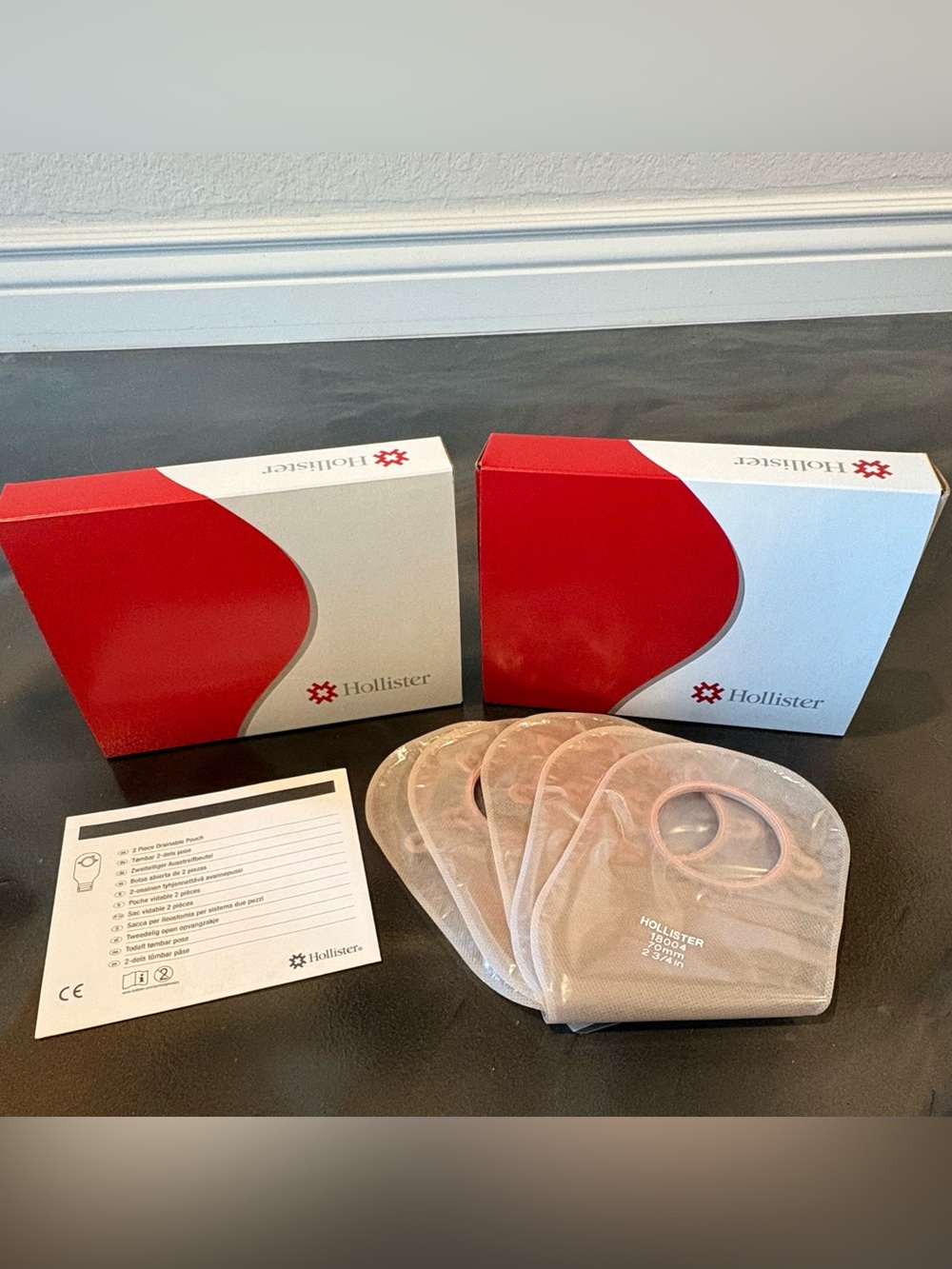 18004 Hollister 2 Pc. Drainable Ostomy Pouch, 25 Units Total  Exp. 2030
